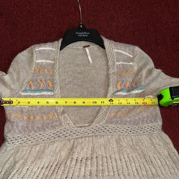 Free People Oversized Boho Knit Tunic Sweater Gray Size Small - Picture 6 of 13